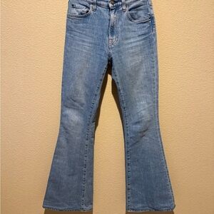 Madeintomboy Ursula High Rise Light Blue Flare Jeans Size 25 Retail $350